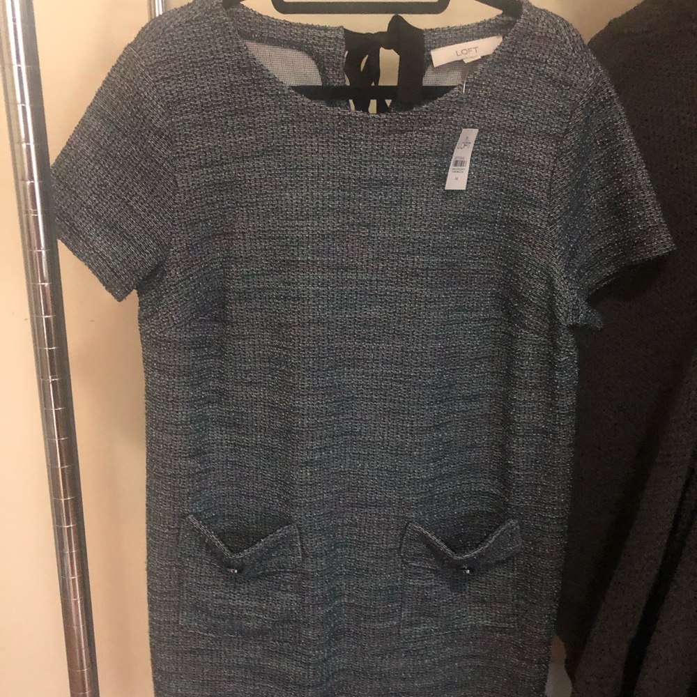 LOFT Women’s Tweed Button Pocket Dress